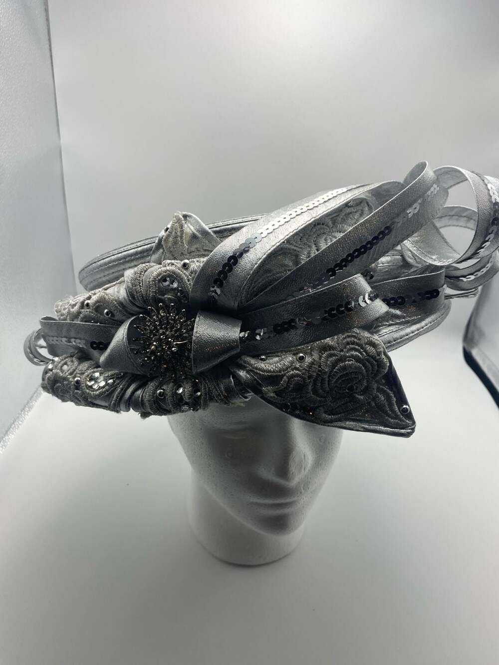 Beautiful Silver Dress / Church Hat by Portofino